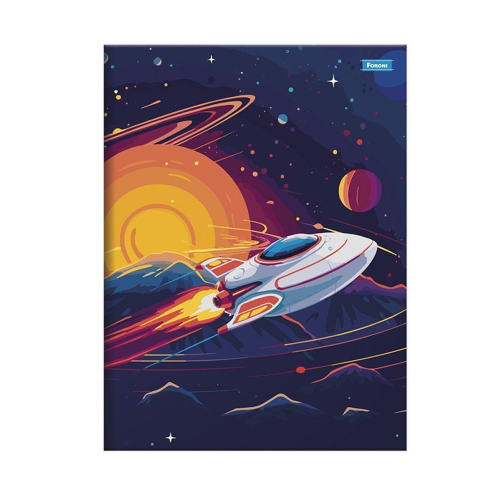 Caderno Brochura Capa Dura 1/4 Spacefly 80 Folhas Foroni - Sortido