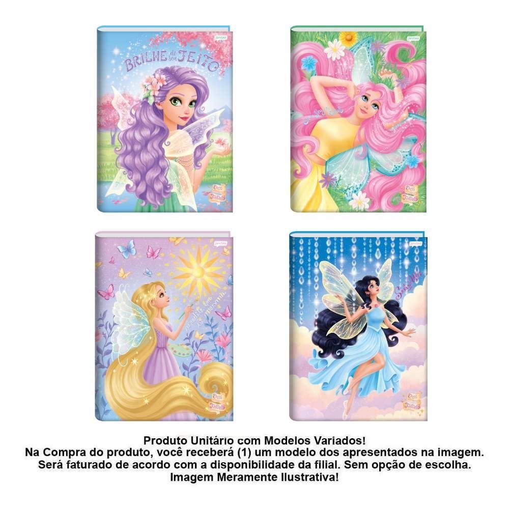 Caderno Brochura Costurado 1/4 Conto de Fadas Jandaia - Sortido