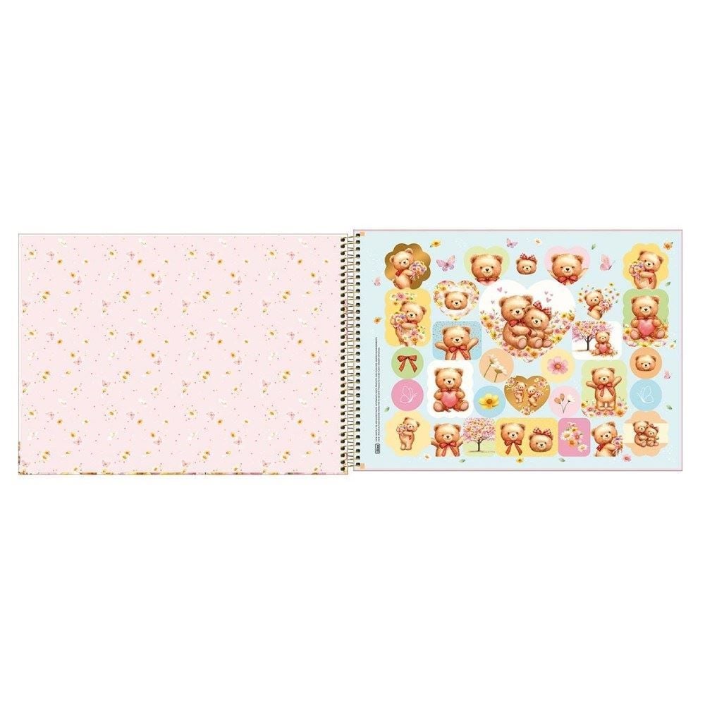 Caderno Cartografia Capa Dura Love Bears 80 Folhas Tilibra - Sortido