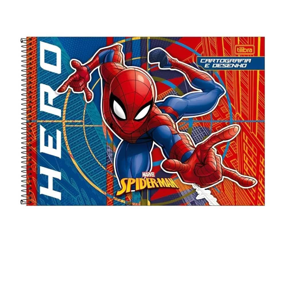 Caderno Cartografia e Desenho Homem-Aranha 80 Folhas Tilibra - Sortido