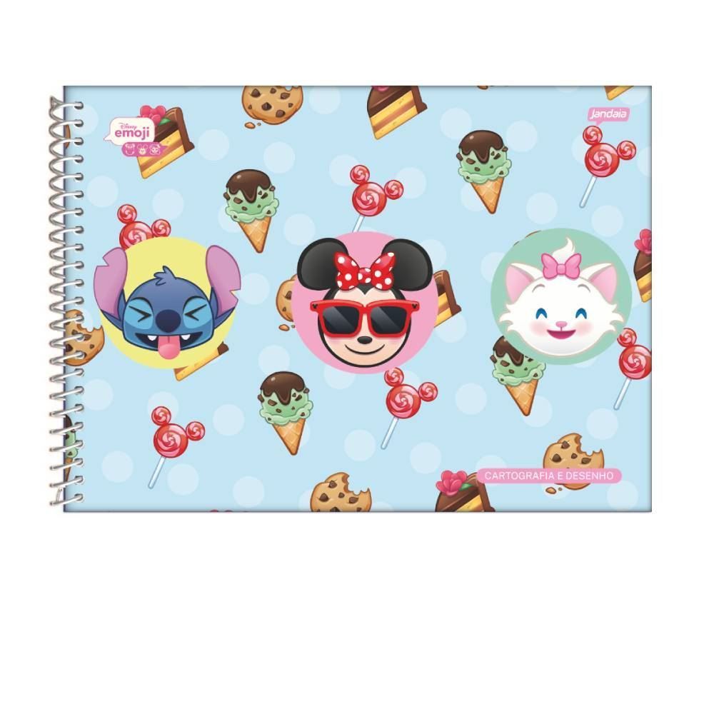Caderno de Cartografia Harry Disney Emoji 80 Folhas Jandaia - Sortido