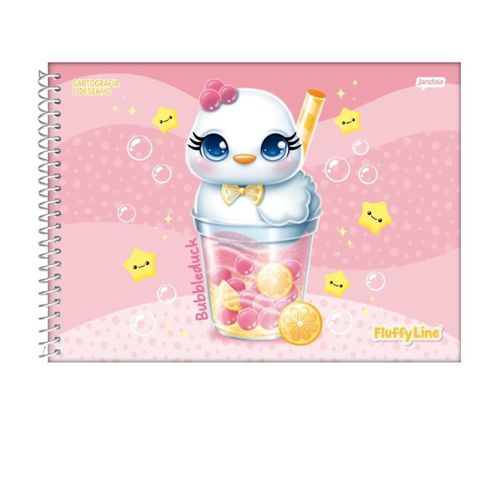 Caderno Cartografia e Desenho Fluffyline 80 Folhas Jandaia - Sortido