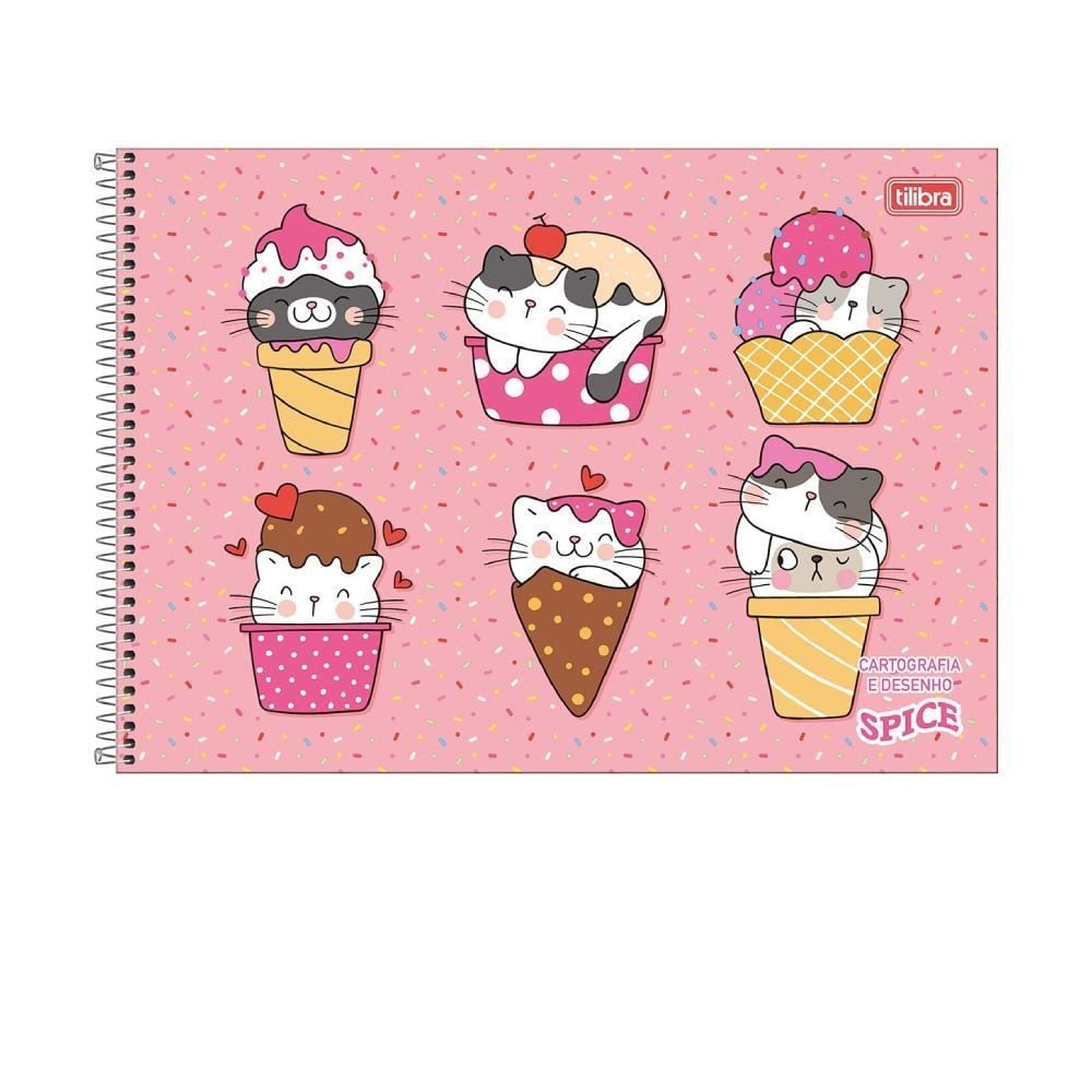 Caderno Cartografia e Desenho Capa Dura Spice 80 Folhas Tilibra - Sortido
