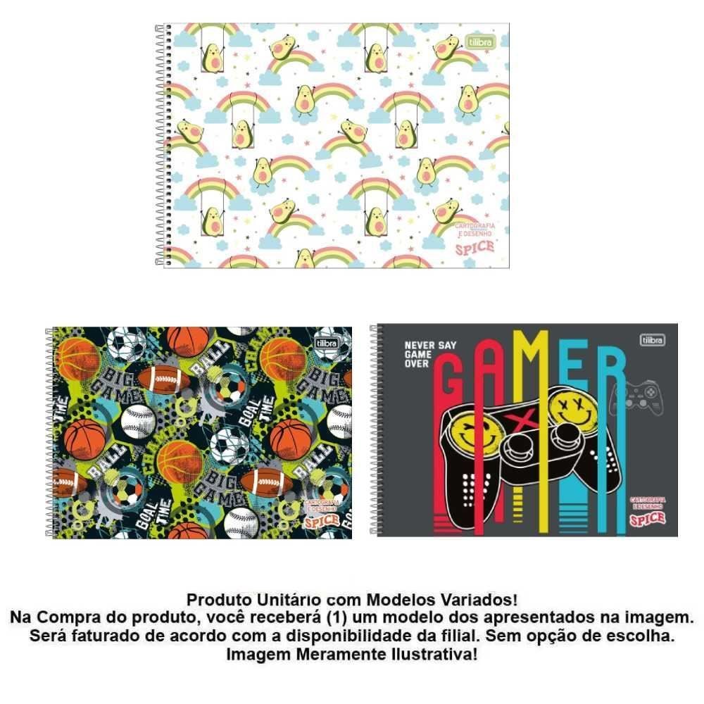 Caderno Cartografia e Desenho Capa Dura Spice 80 Folhas Tilibra - Sortido