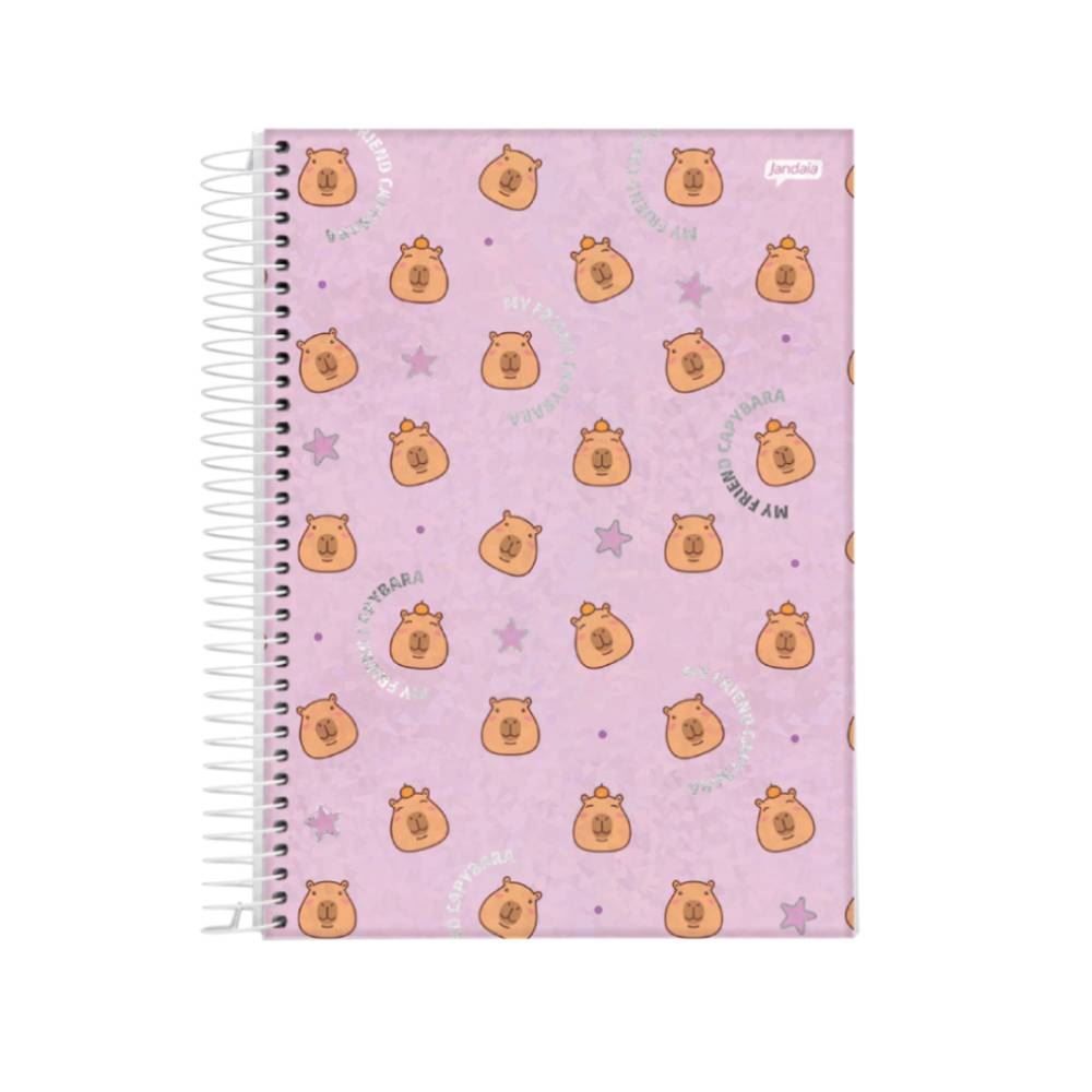 Caderno Espiral Universitário Capyvibes 80 Folhas Jandaia - Sortido