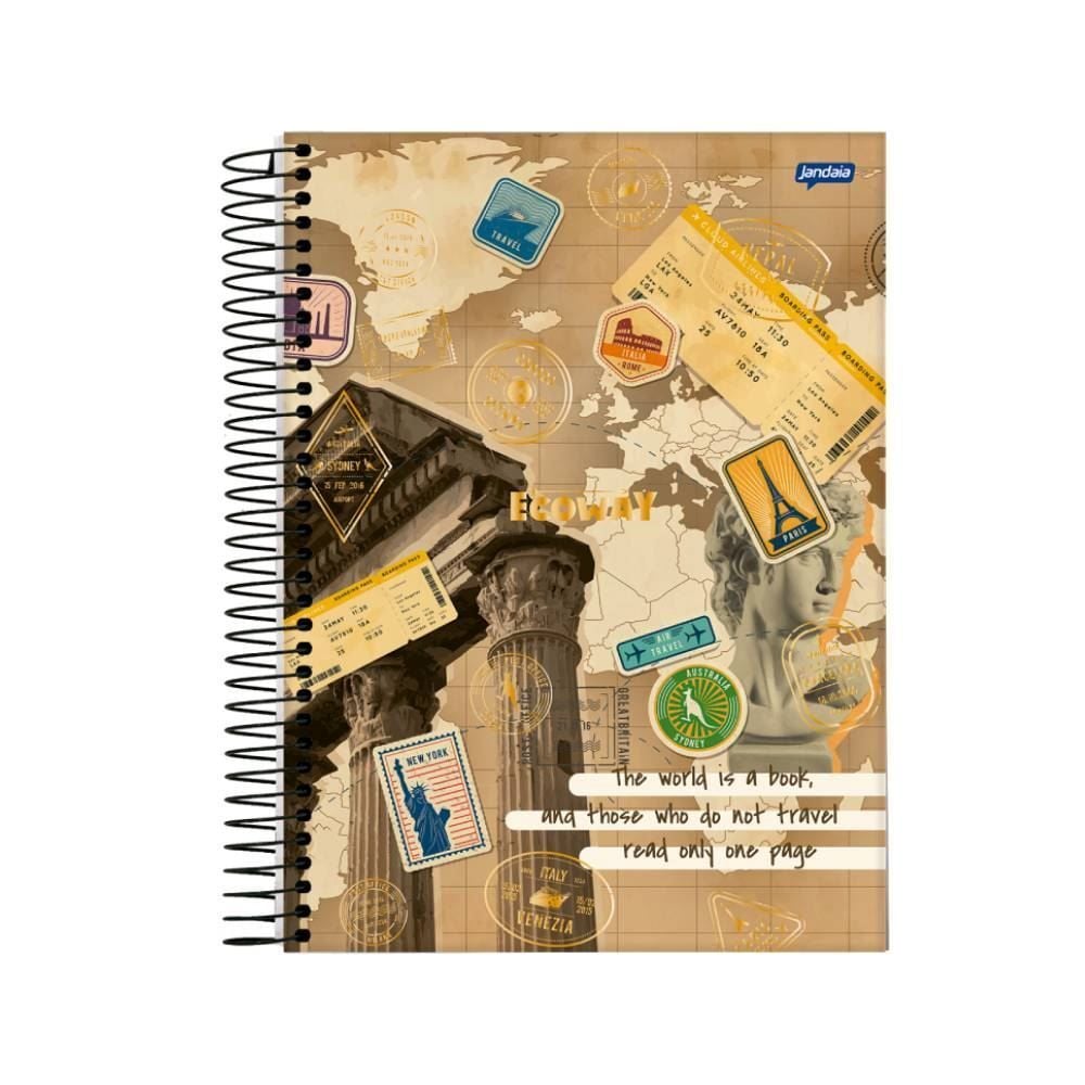 Caderno Espiral Universitário Eco Way 160 Folhas Jandaia - Sortido