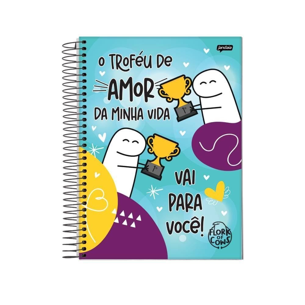 Caderno Espiral Universitário Flork 160 Folhas Jandaia - Sortido