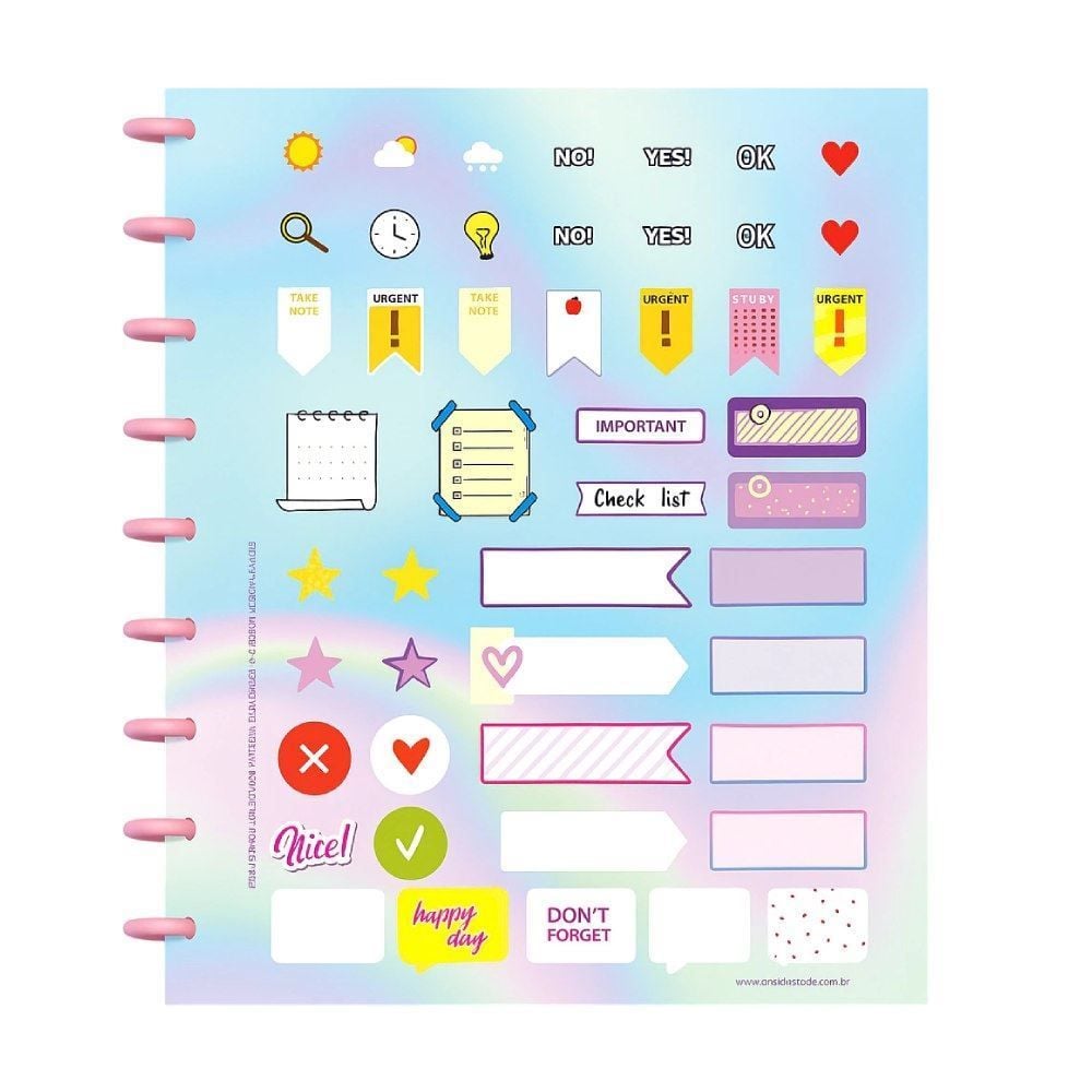 Caderno Kitdisc Light 160 Folhas Kit Style - Sortido