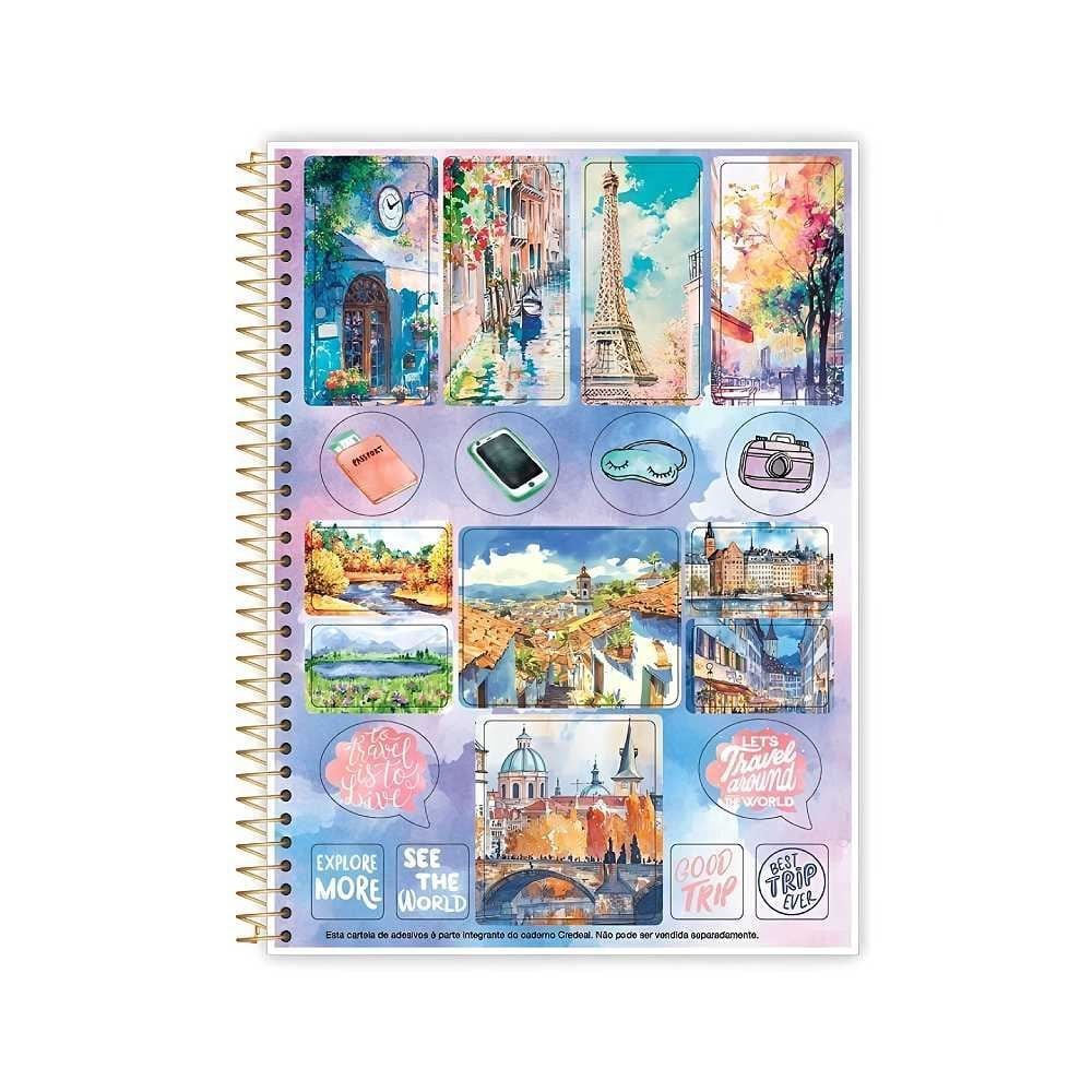 Caderno Universitário Espiral Bella Paris 160 Folhas Credeal - Sortido