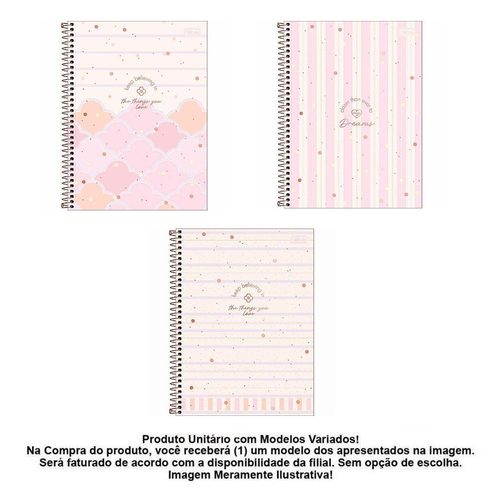 Caderno Universitário Espiral Capa Dura Soho 160 Folhas Tilibra - Sortido