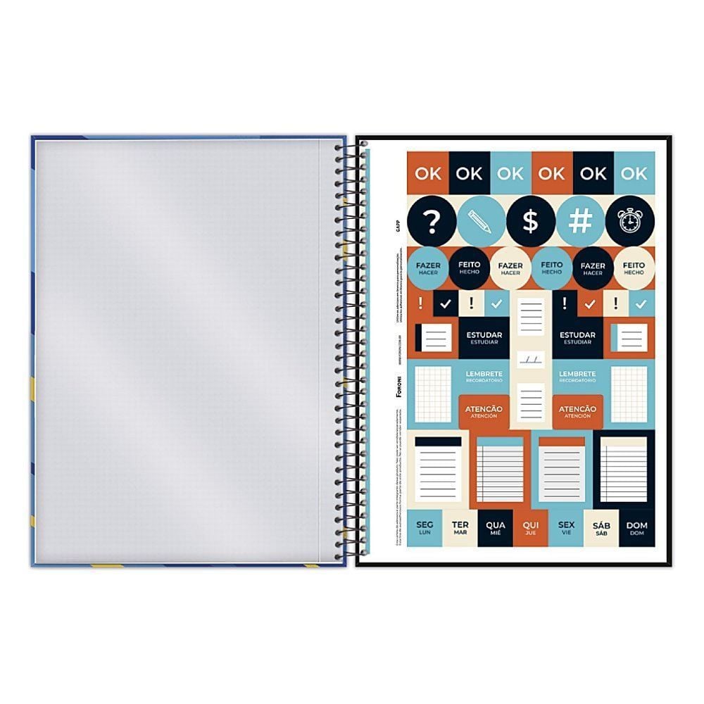 Caderno Universitário Espiral Gapp 240 Folhas Foroni - Sortido