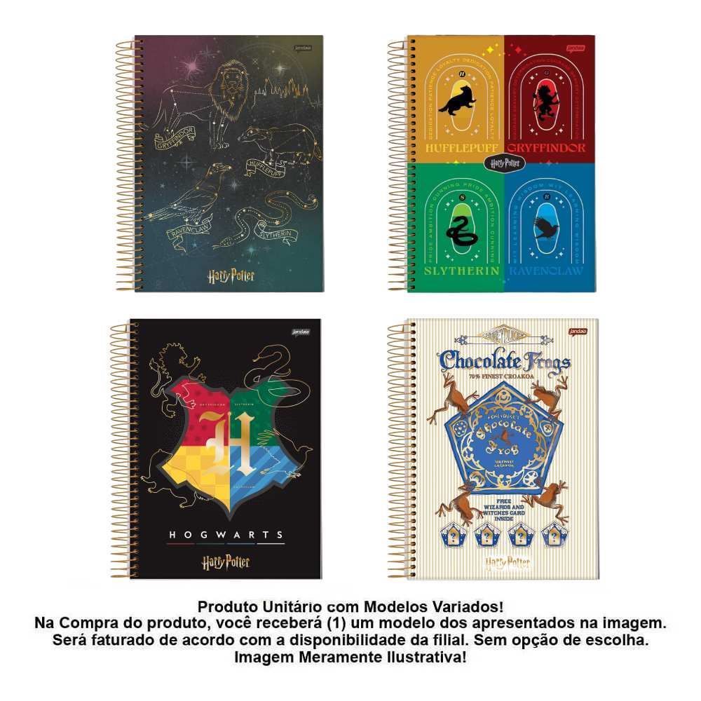 Caderno Universitário Espiral Harry Potter 300 Folhas Jandaia - Sortido