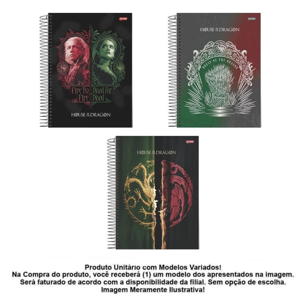 Caderno Universitário Espiral House Of Dragon Jandaia - Sortido
