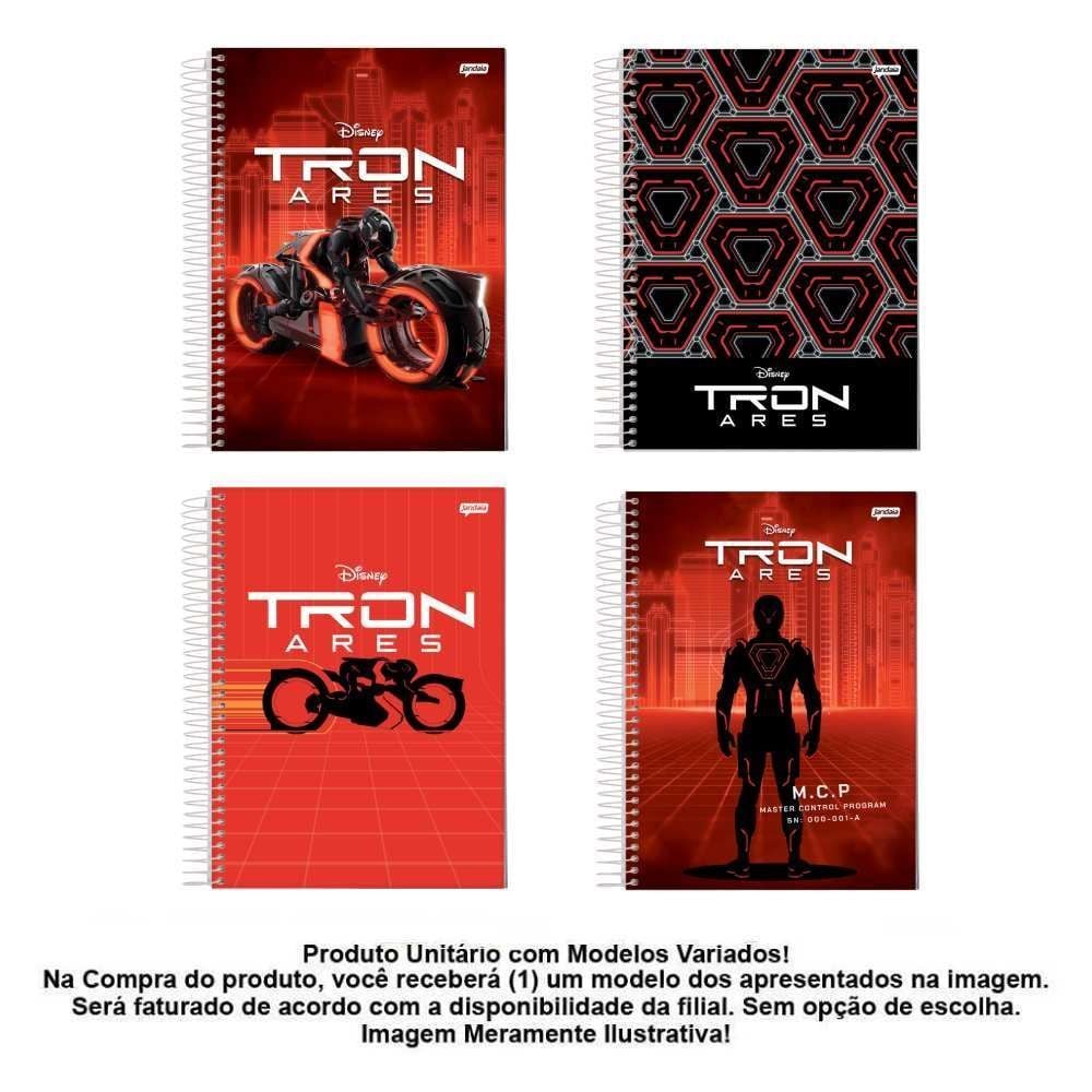 Caderno Universitário Espiral Tron 80 Folhas Jandaia - Sortido