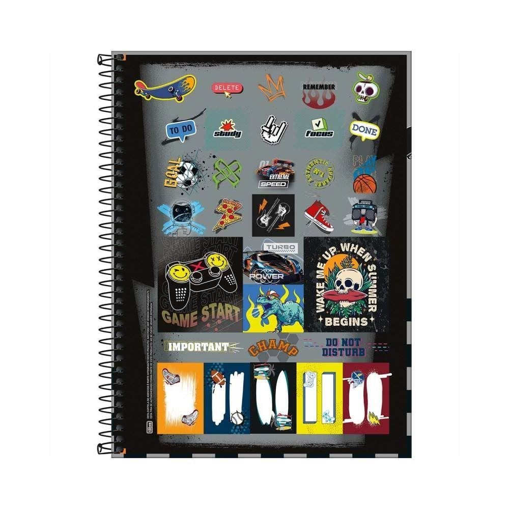 Caderno Universitário Masculino Like+ 200 Folhas Tilibra - Sortido