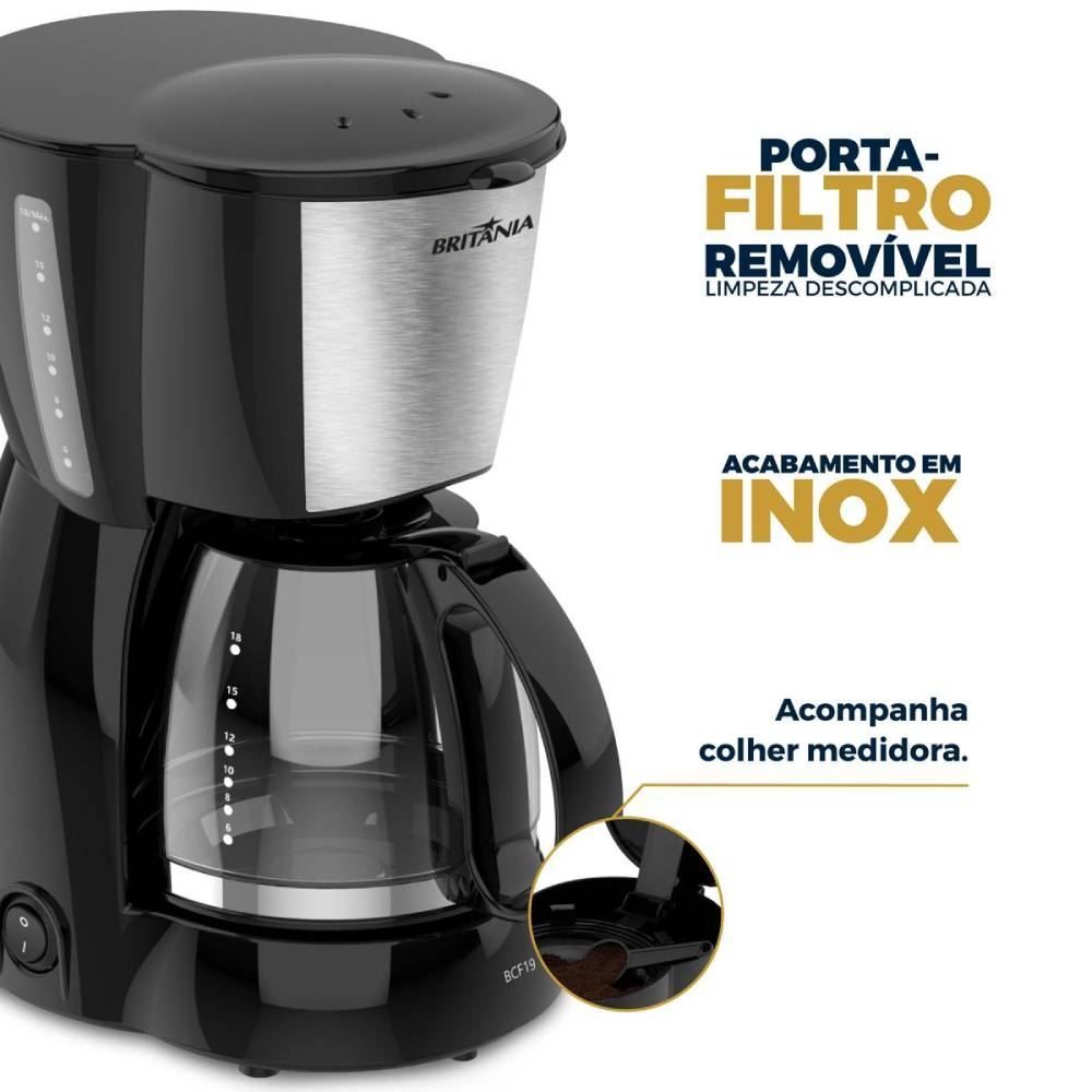 Cafeteira Elétrica Britânia 18 Cafezinhos BCF19A