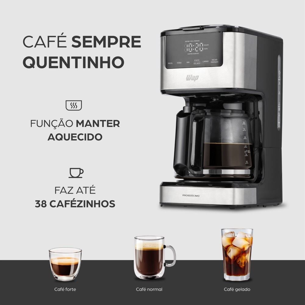 Cafeteira Digital Aroma Programável WAP Prosdócimo WCD1500 900W