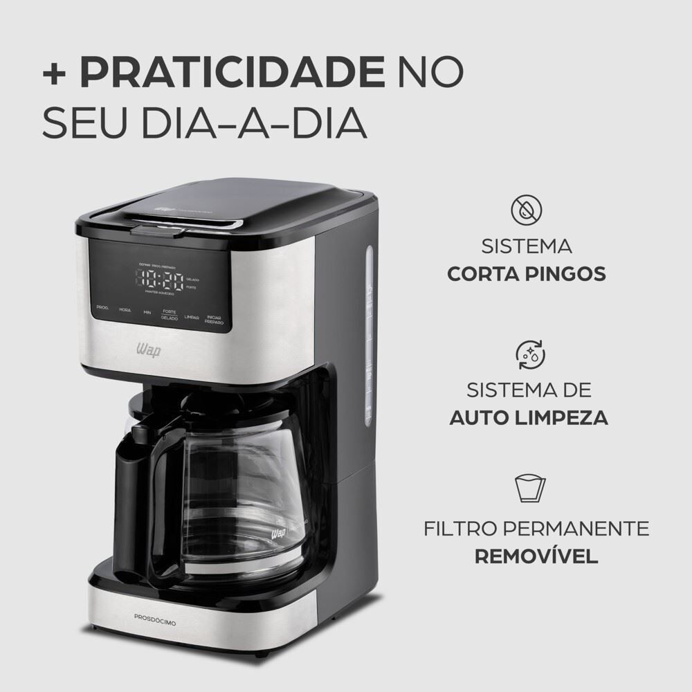 Cafeteira Digital Aroma Programável WAP Prosdócimo WCD1500 900W