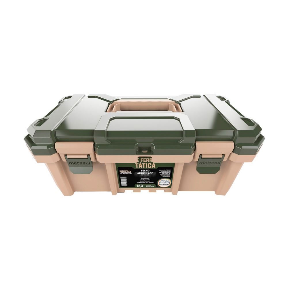 Caixa De Ferramentas 18,3" Tática Camper Metasul - Verde