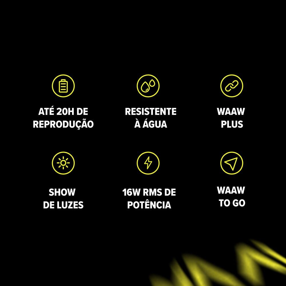 Caixa de Som Bluetooth Waaw by Alok Us 110 Portátil Ipx6