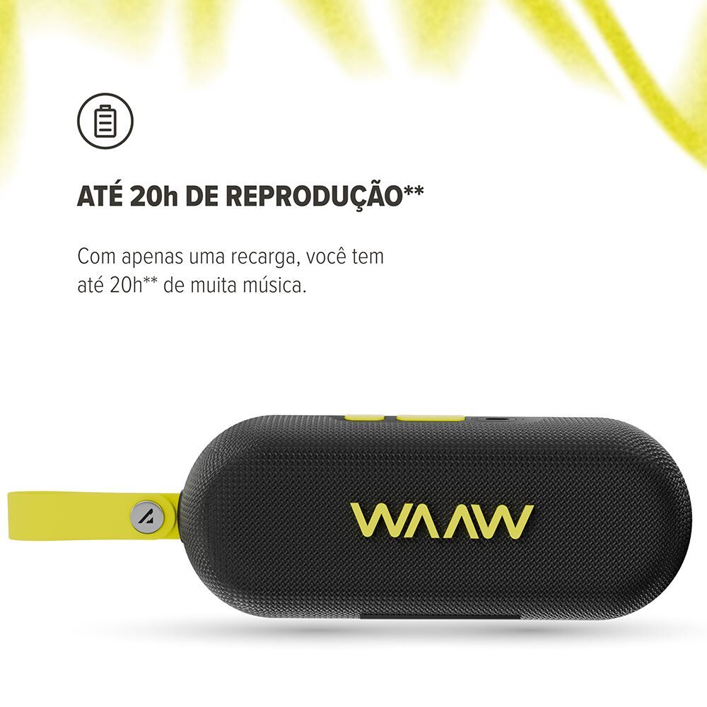 Caixa de Som Bluetooth Waaw by Alok Us 110 Portátil Ipx6