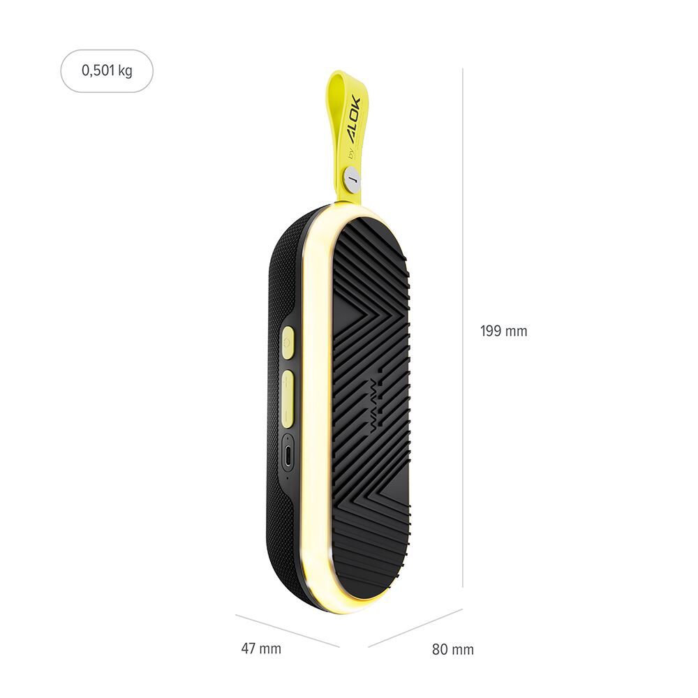 Caixa de Som Bluetooth Waaw by Alok Us 110 Portátil Ipx6
