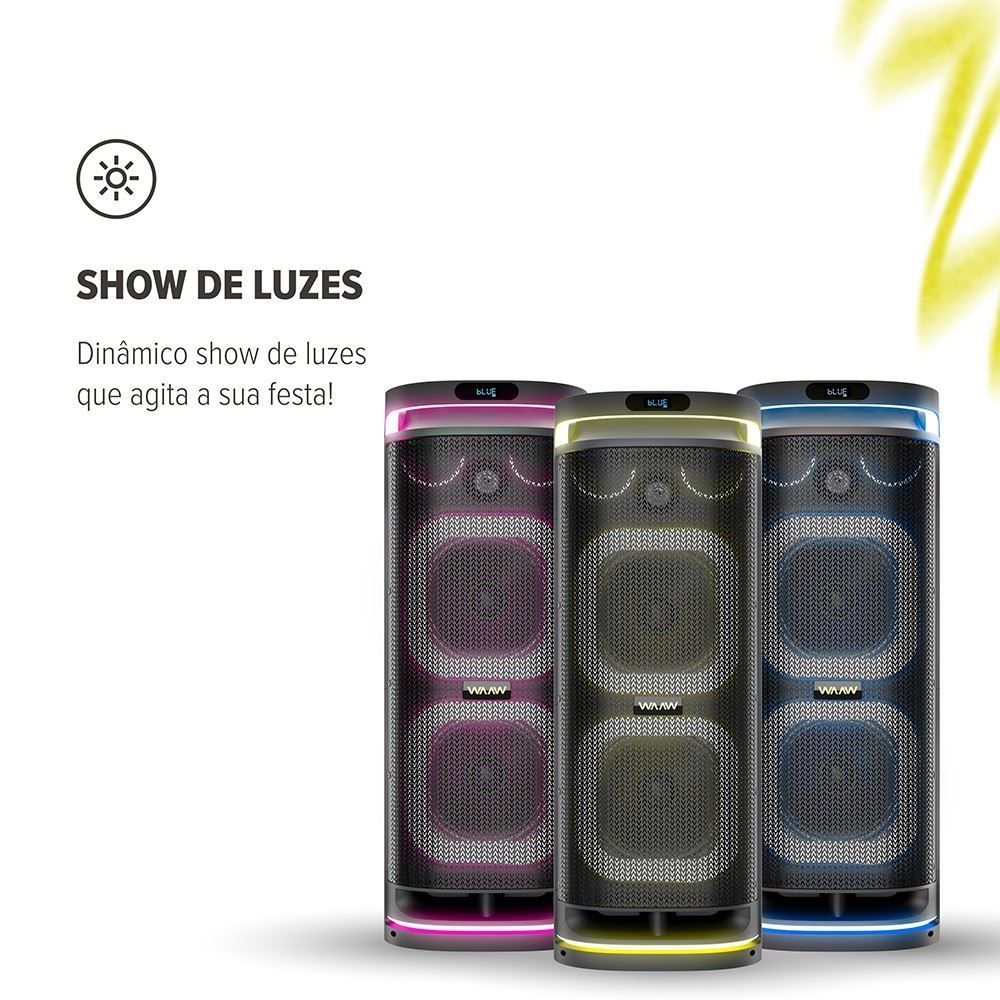 Caixa de Som Waaw Insana 10000 Bluetooth 1500W Power Bass