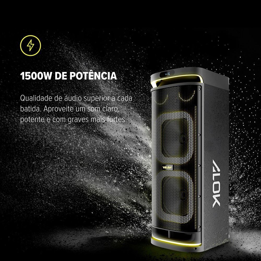 Caixa de Som Waaw Insana 10000 Bluetooth 1500W Power Bass