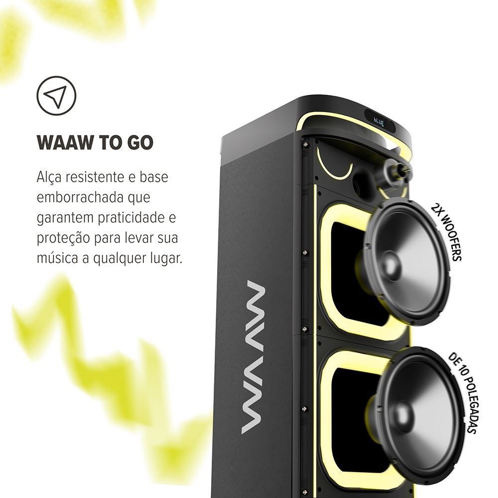 Caixa de Som Waaw Insana 10000 Bluetooth 1500W Power Bass