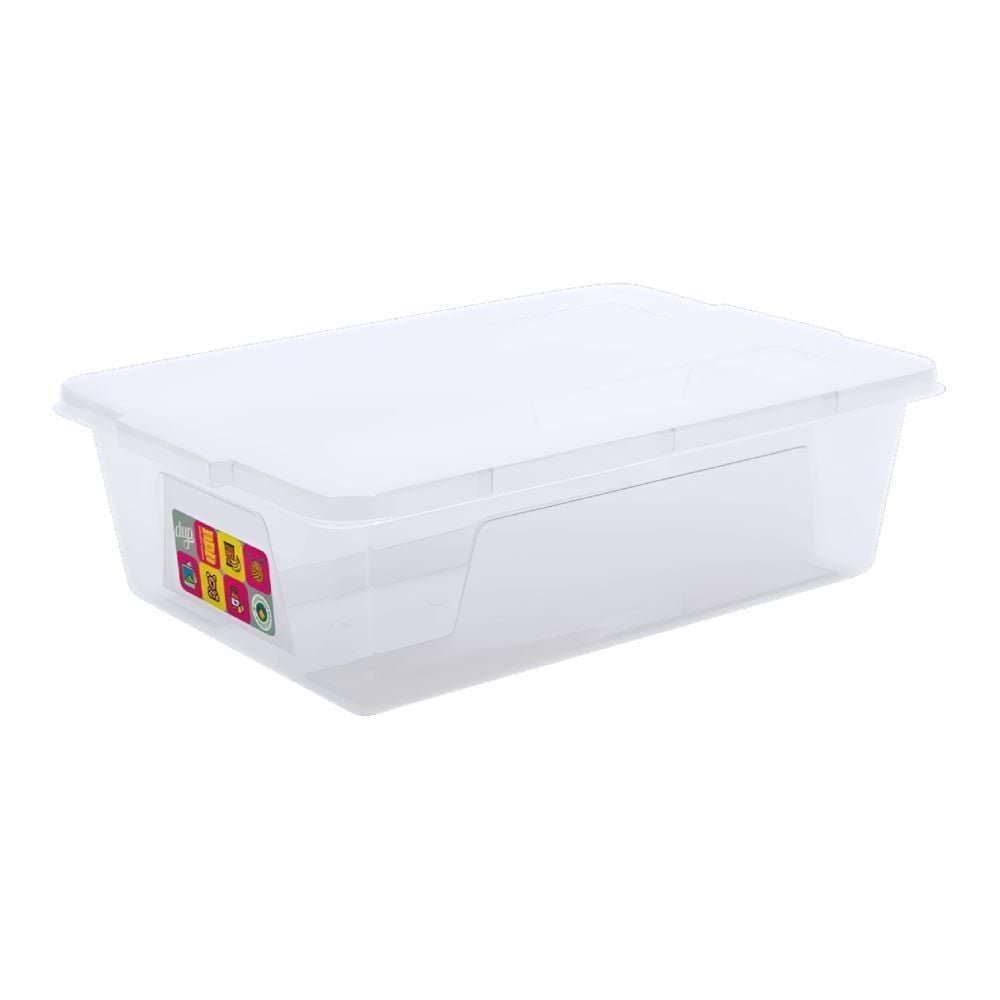 Caixa Organizadora com Tampa Dub 20 Litros - Transparente