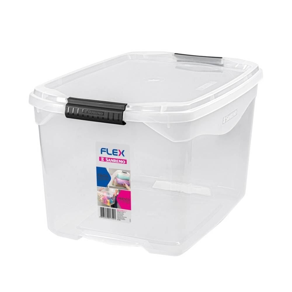 Caixa Organizadora Flex 29 Litros Sanremo - Transparente