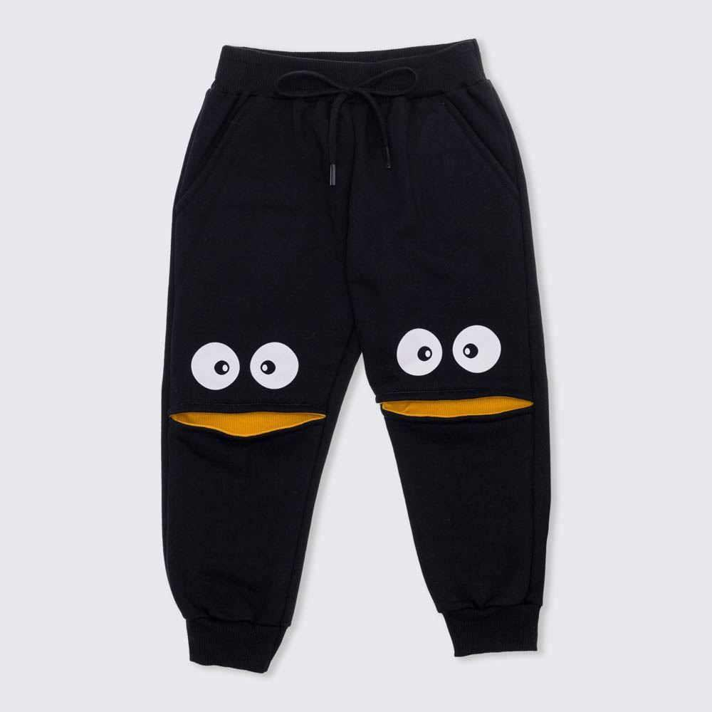 Calça 1 a 3 anos Moletom Joelhos Carinha Yoyo Kids