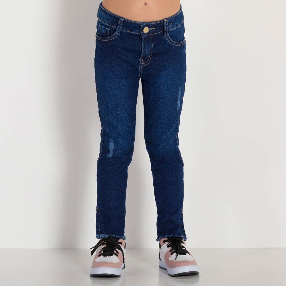 Calça 4 a 10 anos Jeans Barra Desfiada Marmelada