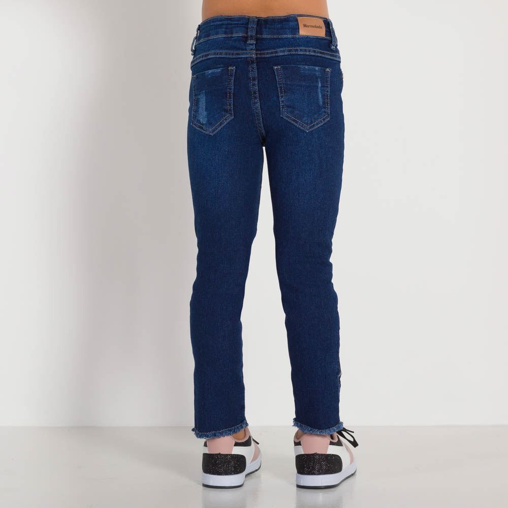Calça 4 a 10 anos Jeans Barra Desfiada Marmelada