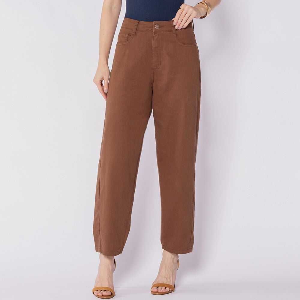 Calça Barrel Feminina Em Sarja Boby Blues