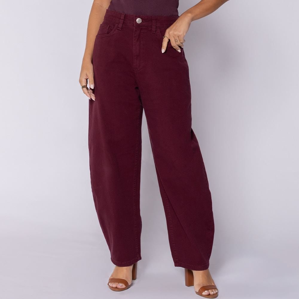 Calça Barrel Feminina Em Sarja Boby Blues