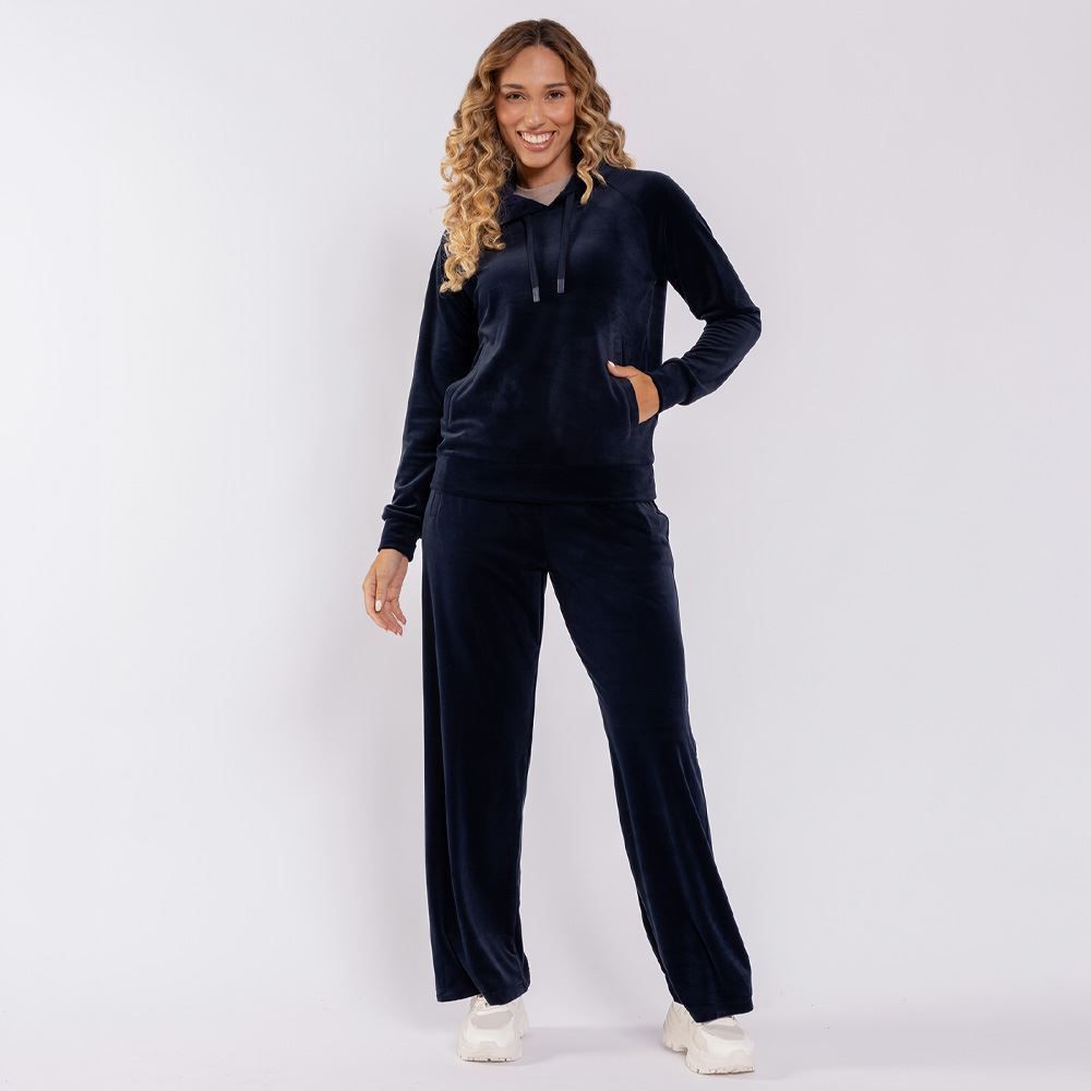 Calça Feminina Esportiva Wide Leg Em Plush Scream