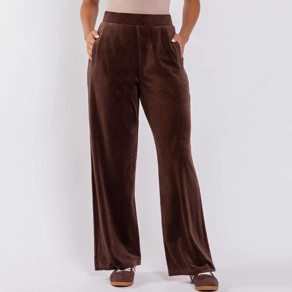 Calça Feminina Esportiva Wide Leg Em Plush Scream