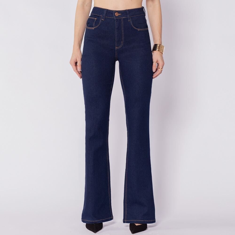 Calça Feminina Flare Em Jeans Patricia Foster 