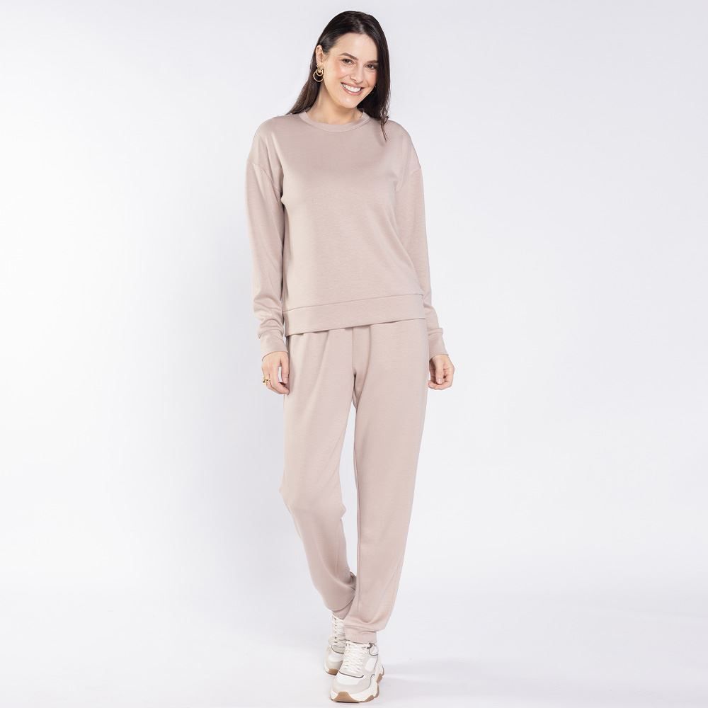 Calça Feminina Jogger Em Moletom Patricia Foster