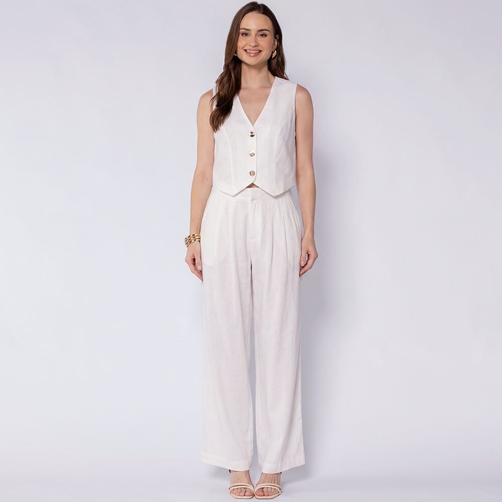 Calça Feminina Pantalona Em Viscose Patricia Foster