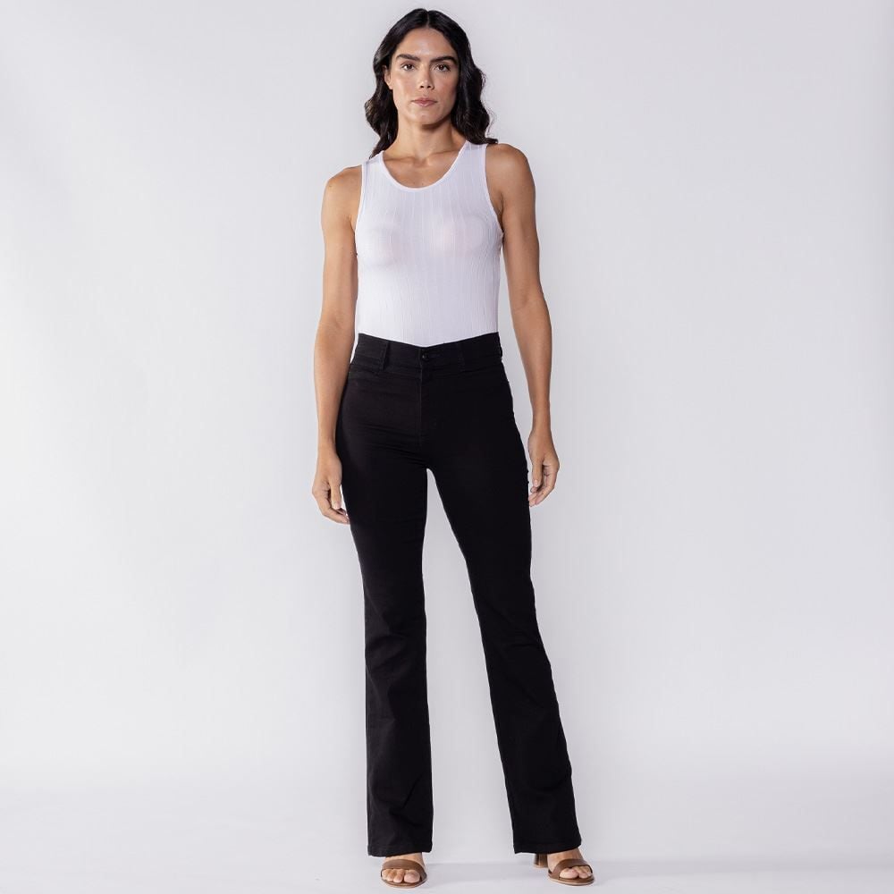 Calça Feminina Sarja Boot Cut Sawary