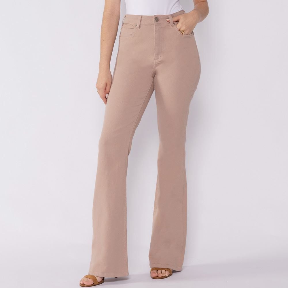 Calça Feminina Wide Flare Em Sarja Patricia Foster