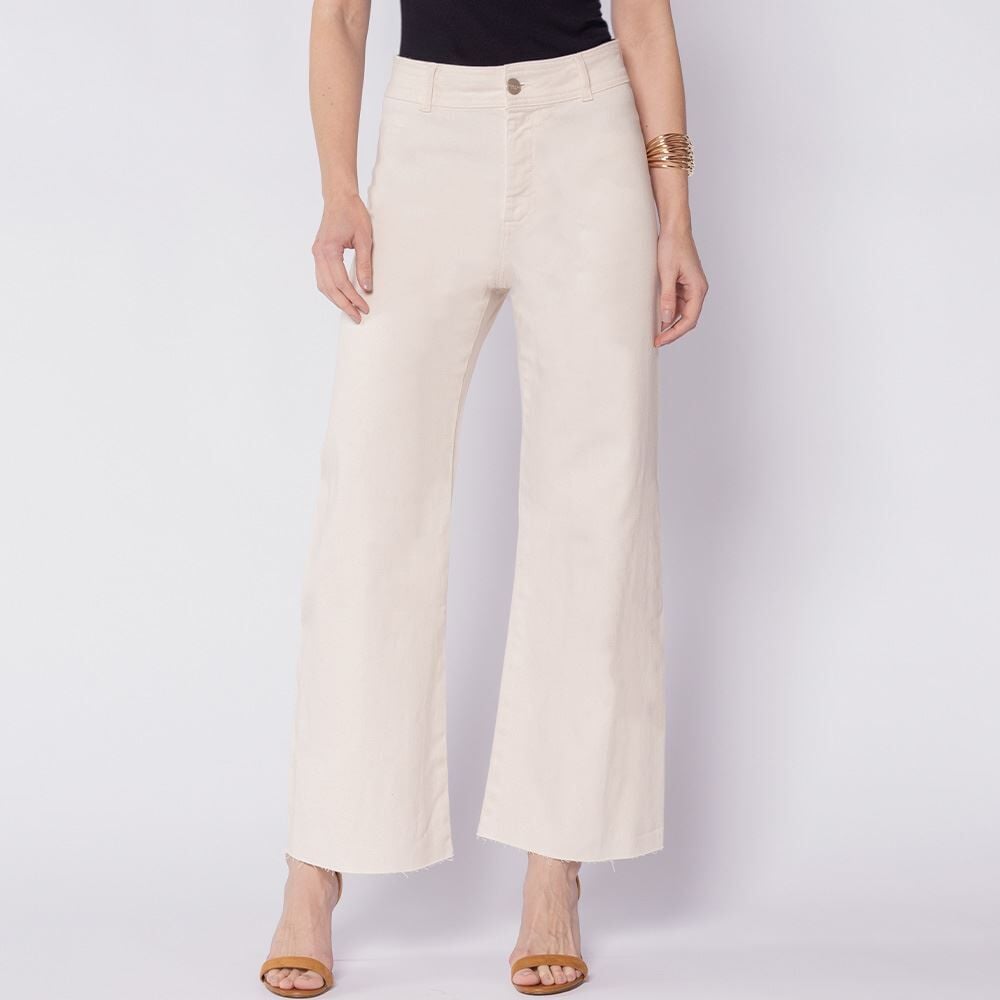 Calça Feminina Wide Leg Cropped Em Sarja Patricia Foster