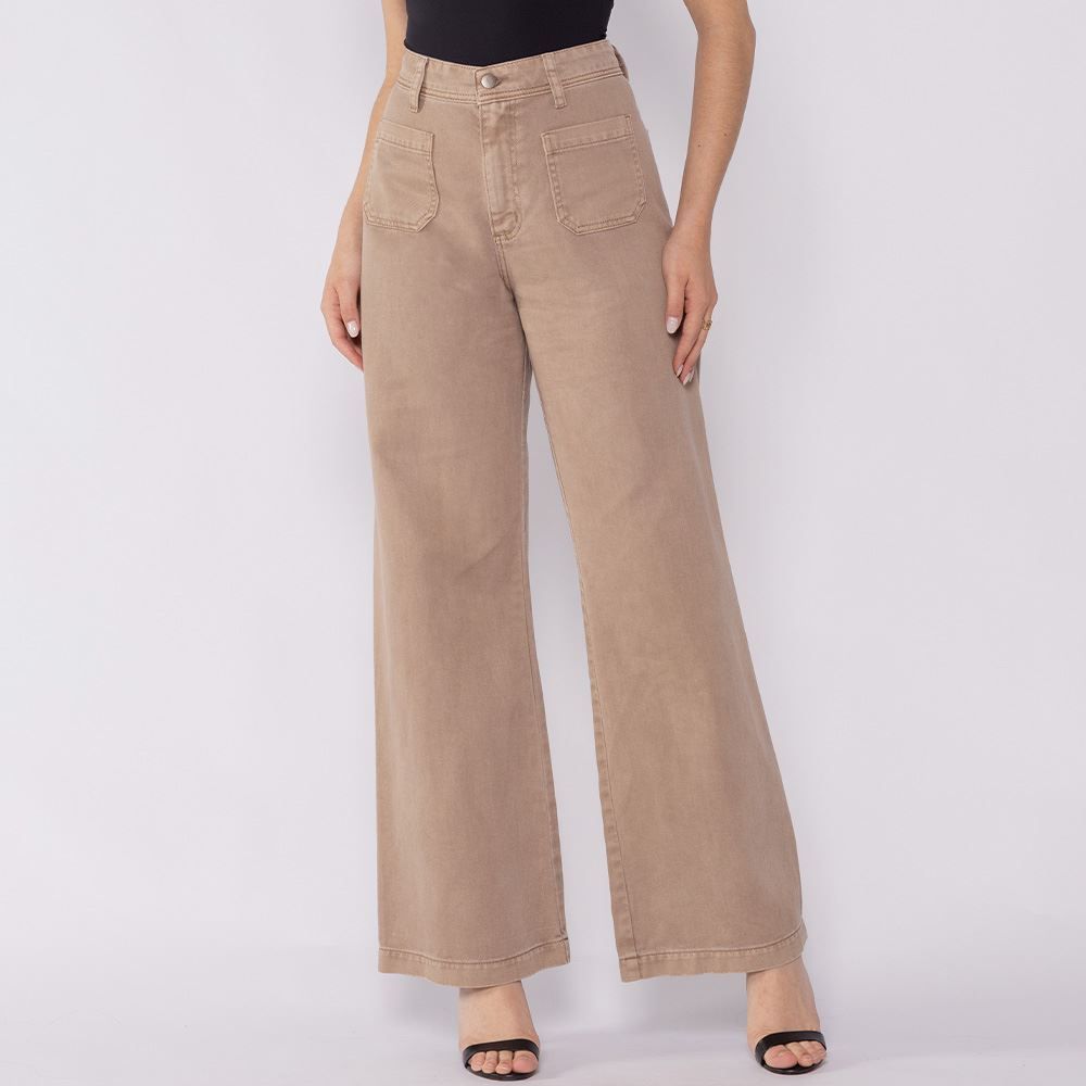 Calça Feminina Wide Leg Em Sarja Boby Blues