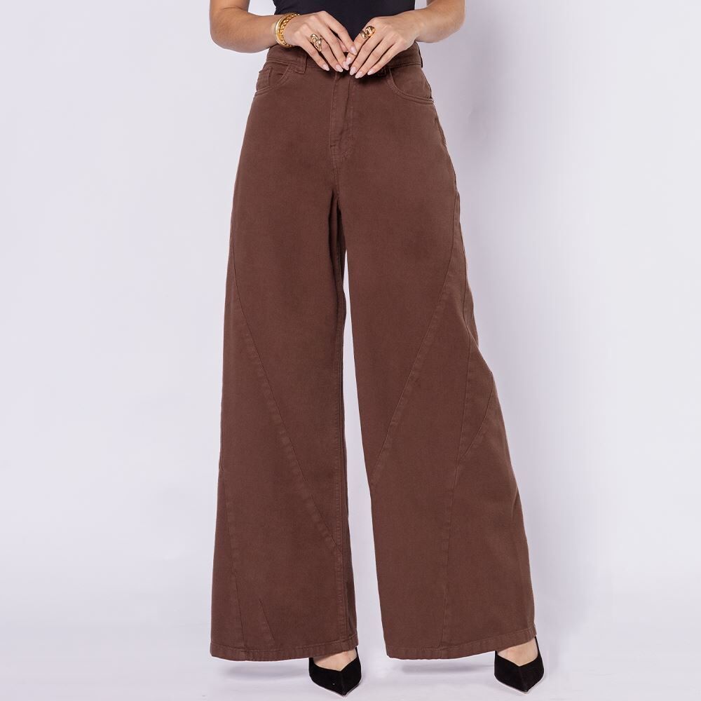 Calça Feminina Wide Leg Em Sarja Patricia Foster 