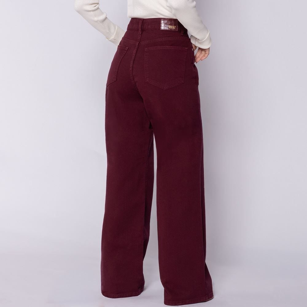 Calça Feminina Wide Leg Em Sarja Patricia Foster