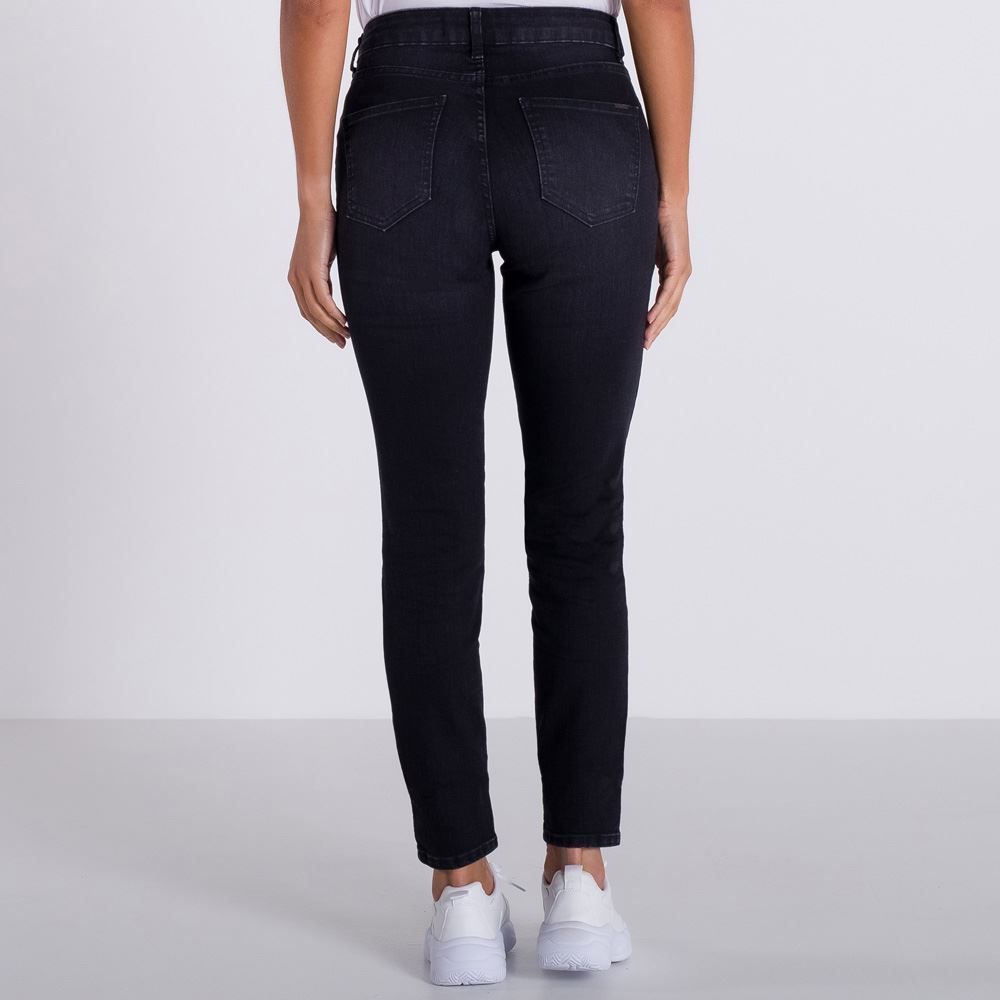Calça Jeans Black Cigarrete com Marcações Patrícia Foster