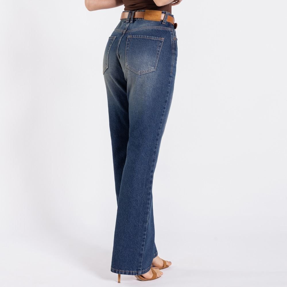 Calça Jeans Boot Cut Com Cinto Boby Blues