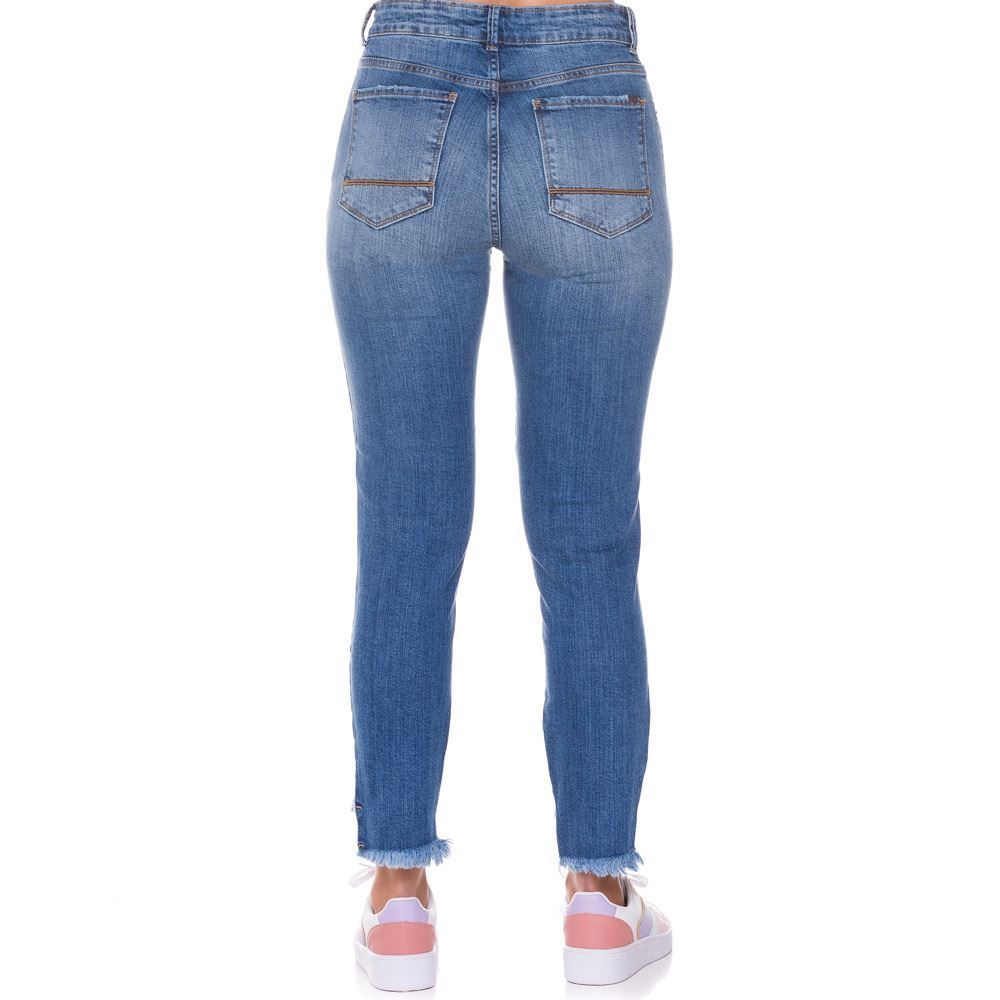 Calça Jeans Cigarrete Barra Degrau Patricia Foster